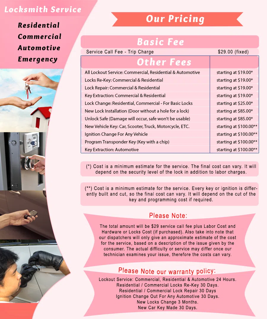 Galaxy Locksmith Store Fair Haven, NJ 732-204-7496 - Pricelist-1